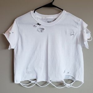 Hanes Destructed Crop Tee